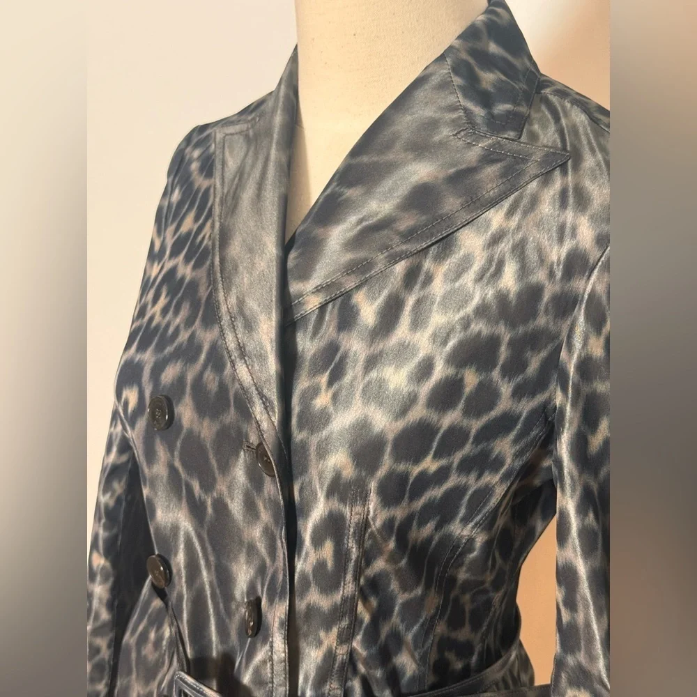 Christian Dior Women's Bar Silk Grey Leopard Blazer Size 2